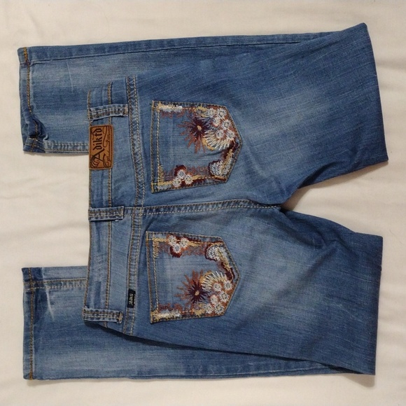 Adiktd Light Acid Wash Low Rise Straight Leg Blue Denim Jeans 6, W 29 Streetwear - Picture 14 of 17